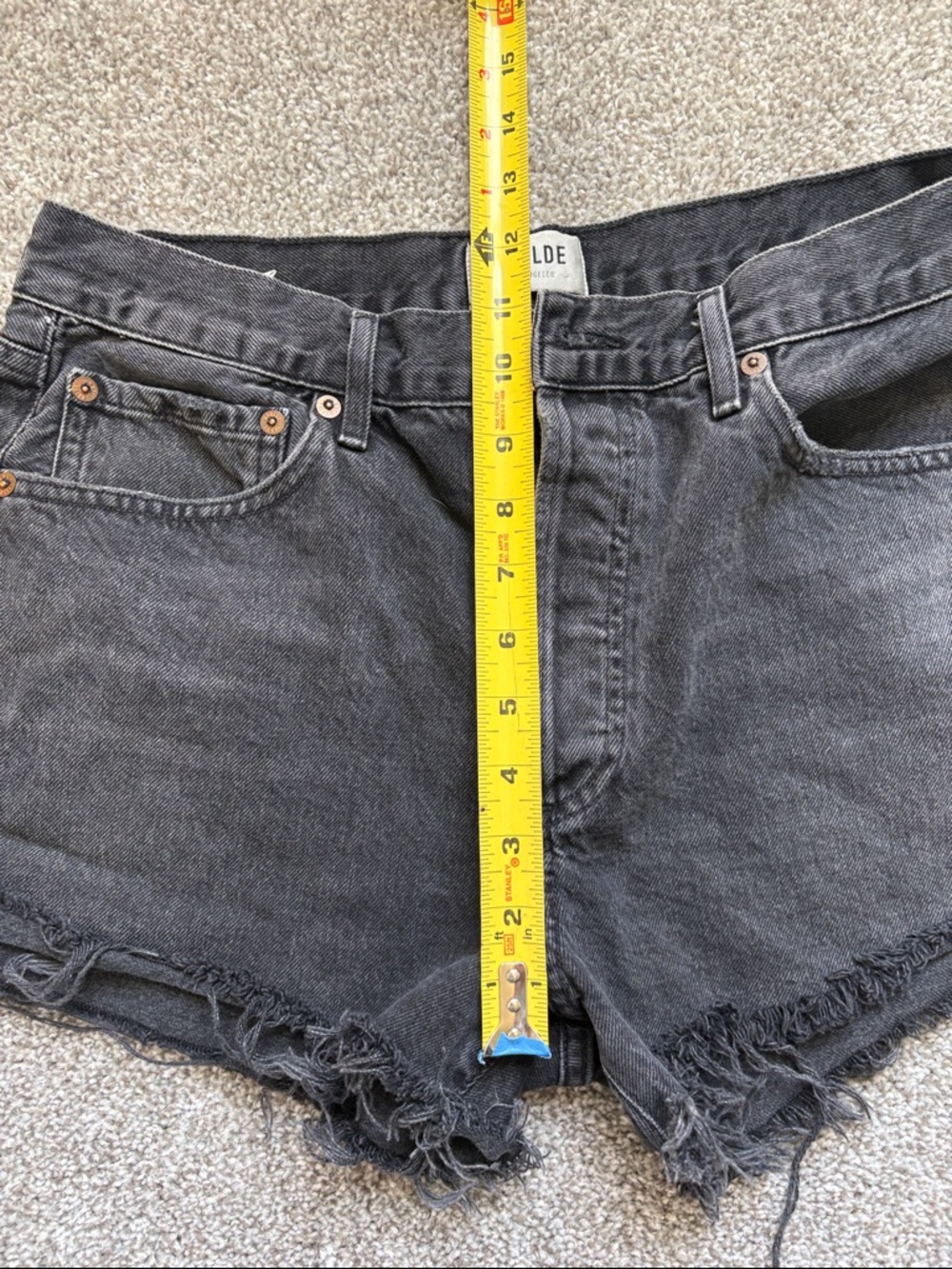 Agolde Parker Shorts - High-Rise Denim Cutoff Shorts - Picture 3 of 8